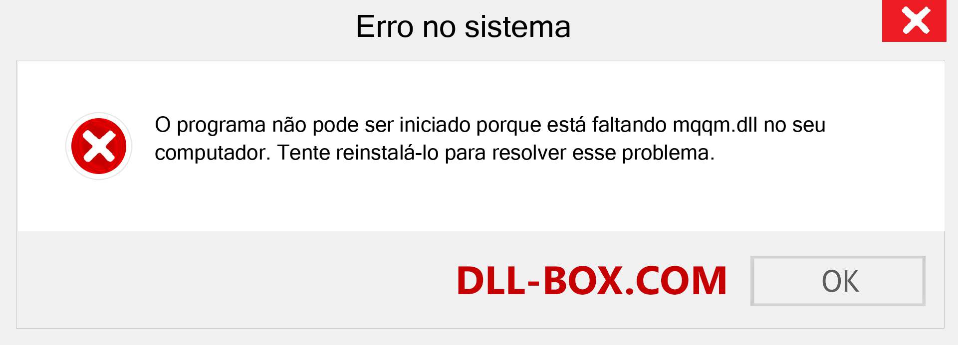 Arquivo mqqm.dll ausente ?. Download para Windows 7, 8, 10 - Correção de erro ausente mqqm dll no Windows, fotos, imagens